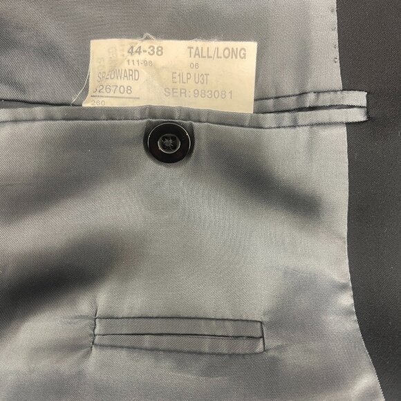 Paul Stuart Men’s Tuxedo, Sz 44 Tall, Black 100% Wool Pants 38 - Picture 6 of 11